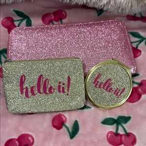 Glittery Pink and Gold Accessory Set